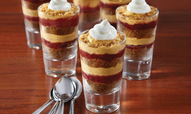 Pumpkin parfait recipe with cranberry caramel will delight your sweet tooth