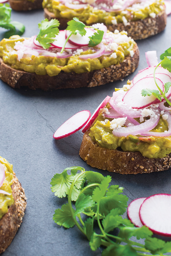 Avocado Toast with Radish and Cotija Cheese