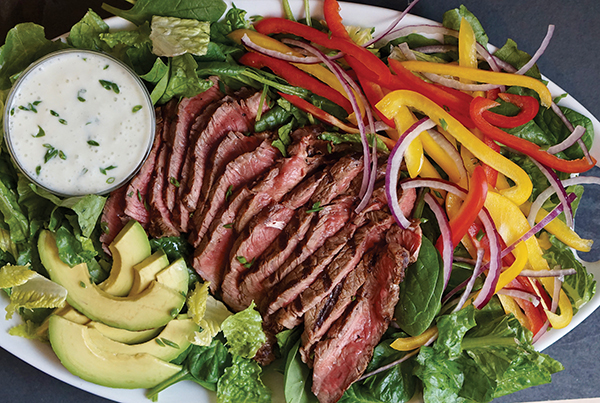 Grilled Steak Salad with Chive Yogurt Dressing