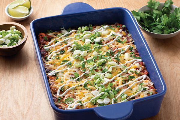 California-Style Cheesy Enchilada Casserole