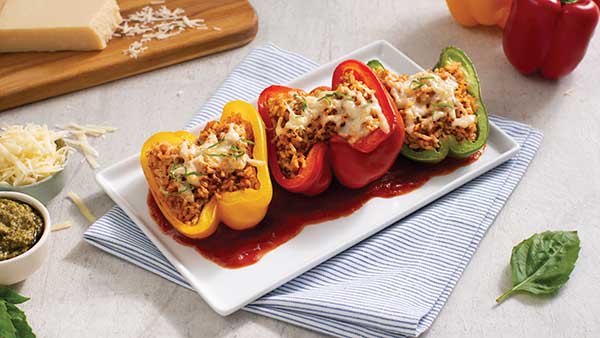 Parmesan Stuffed Peppers with Rice