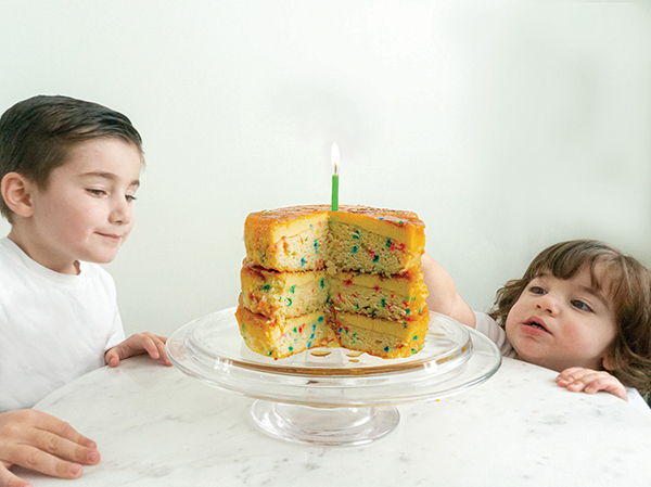 three piece birthday cake