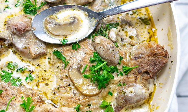 Smothered Pork Chops in Mushroom Sauce