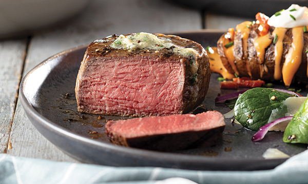 Filet Mignon with Blue Cheese Chive Butter