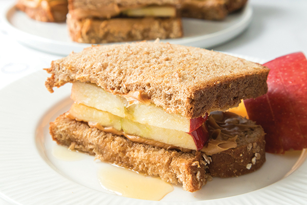Apple, Peanut Butter and Honey Sandwiches