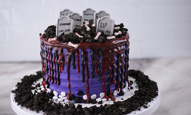 Ghostly Graveyard Cake