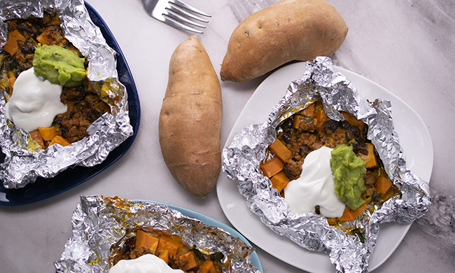 Sweetpotato Foil Packet Tacos