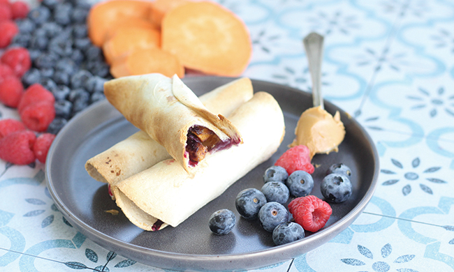 Peanut Butter and Jelly Sweetpotato Taquitos