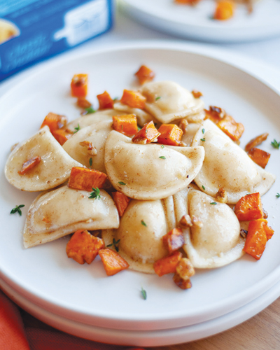 Roasted Sweet Potatoes Brown Butter Pierogies