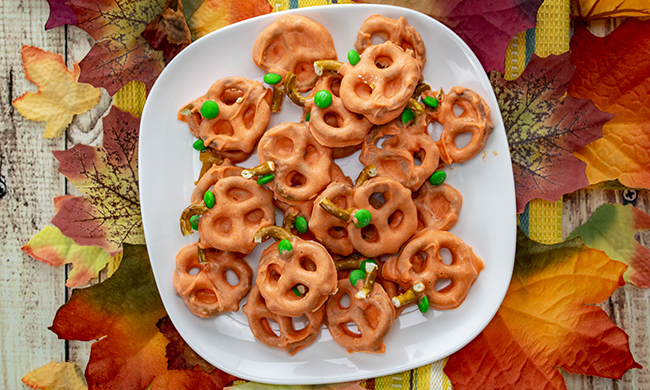 Chocolate Covered Pumpkin Pretzels