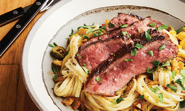 Living sustainably might include habits like recycling or composting, but you can go above and beyond by using food ingredients that are environmentally friendly in meals like a Seared Strip Loin with Linguini or Vietnamese Caramelized Beef Bowls.