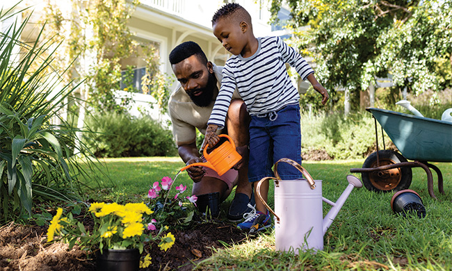 Home gardening with kids